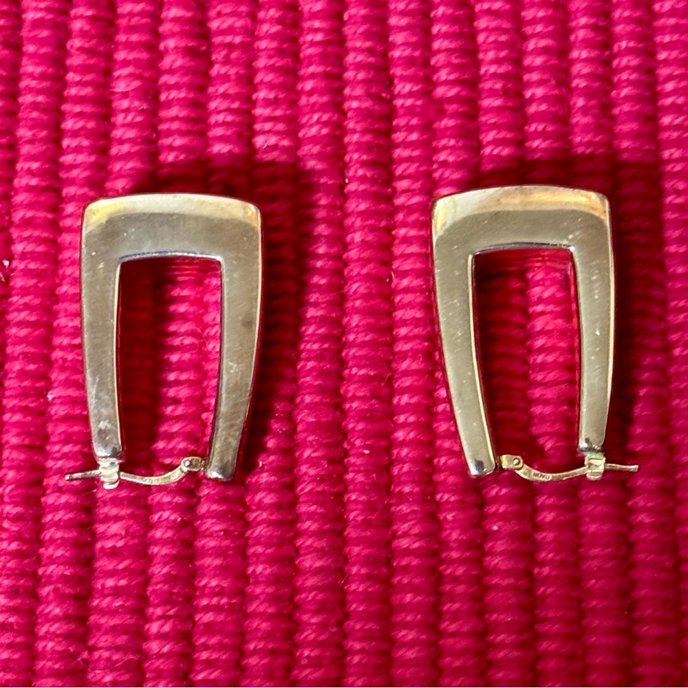 Vintage Itaor Gold Tone Metal Doorknocker Earrings Sterling .925